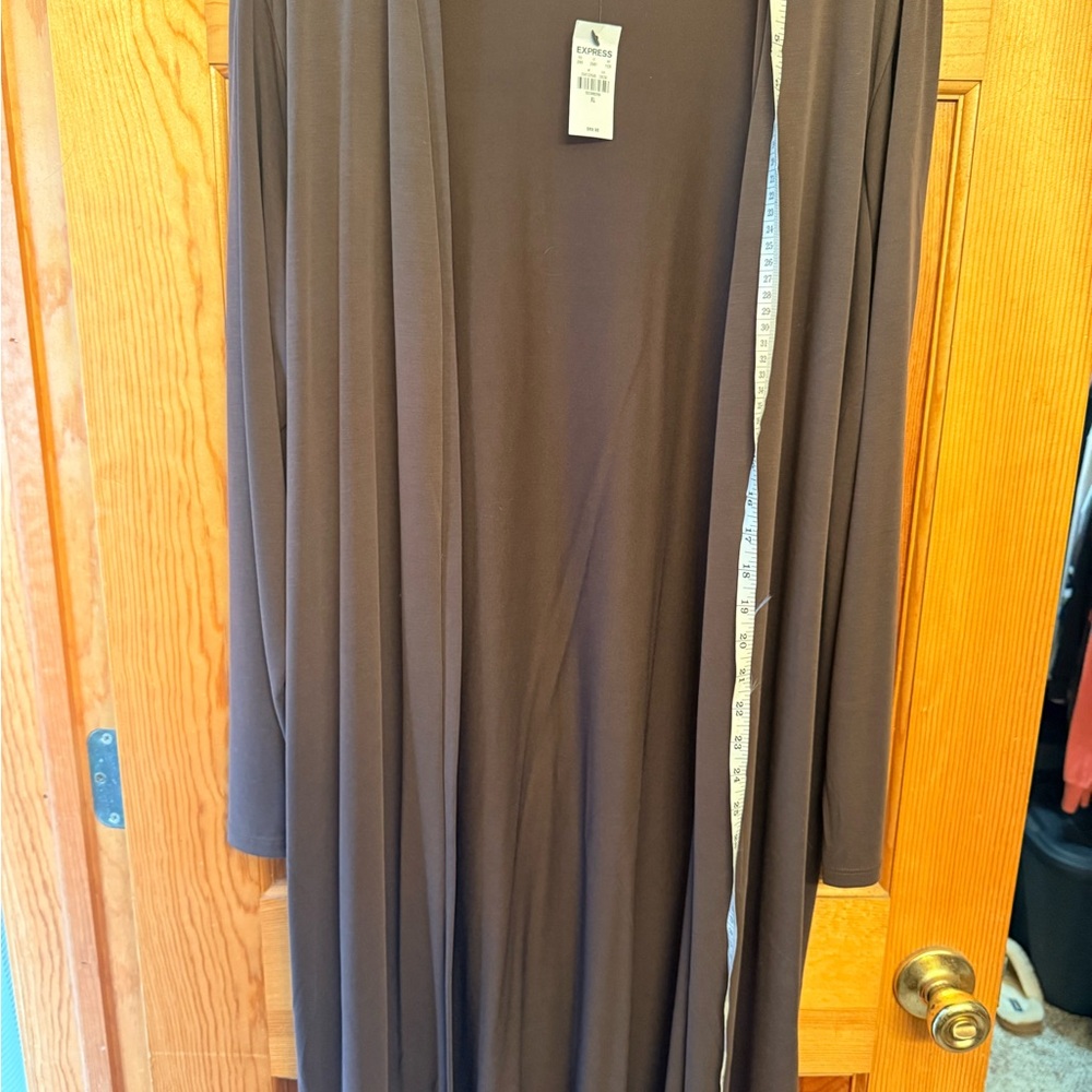 Express Brown Long Cardigan